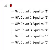 Gift Count Is Equal To 1 is referred to as Line 1