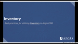 Aegis CRM Inventory video