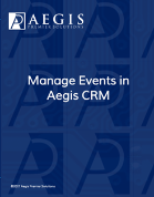 Manage Events in Aegis CRM PDF guide